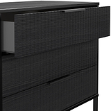 Callo Fluted 3 Drawer Wide Chest Matt Black from Roseland Furniture