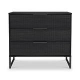 Callo Fluted 3 Drawer Wide Chest Matt Black from Roseland Furniture