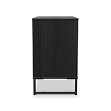 Callo Fluted 3 Drawer Wide Chest Matt Black from Roseland Furniture