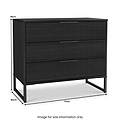 Callo Fluted 3 Drawer Wide Chest Matt Black from Roseland Furniture