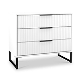 Callo Fluted 3 Drawer Wide Chest Matt White from Roseland Furniture