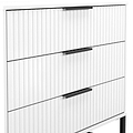 Callo Fluted 3 Drawer Wide Chest Matt White from Roseland Furniture