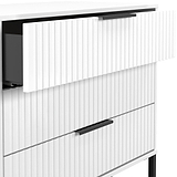 Callo Fluted 3 Drawer Wide Chest Matt White from Roseland Furniture
