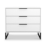 Callo Fluted 3 Drawer Wide Chest Matt White from Roseland Furniture