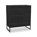 Callo Fluted 4 Drawer Chest Matt Black from Roseland Furniture