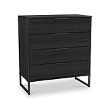 Callo Fluted 4 Drawer Chest Matt Black from Roseland Furniture