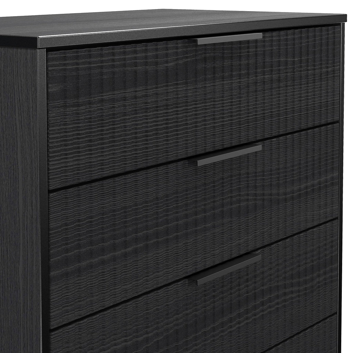 Callo Fluted 4 Drawer Chest Matt Black from Roseland Furniture