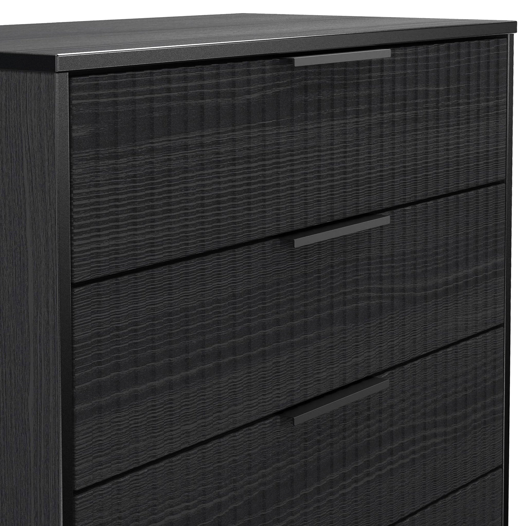Callo Fluted 4 Drawer Chest Matt Black from Roseland Furniture