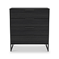 Callo Fluted 4 Drawer Chest Matt Black from Roseland Furniture