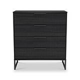 Callo Fluted 4 Drawer Chest Matt Black from Roseland Furniture
