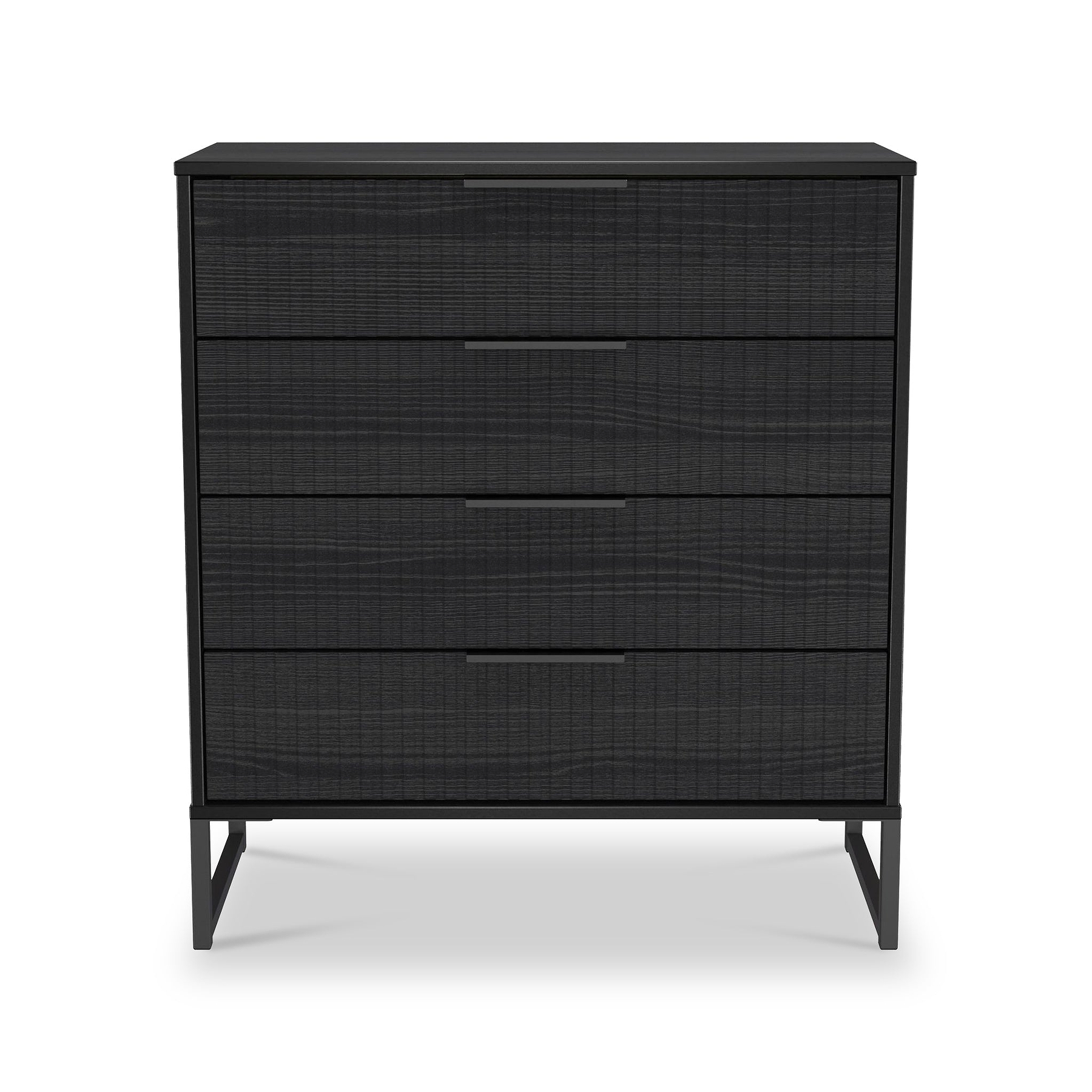 Callo Fluted 4 Drawer Chest Matt Black from Roseland Furniture