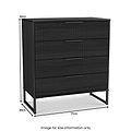 Callo Fluted 4 Drawer Chest Matt Black from Roseland Furniture