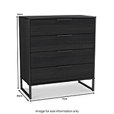Callo Fluted 4 Drawer Chest Matt Black from Roseland Furniture