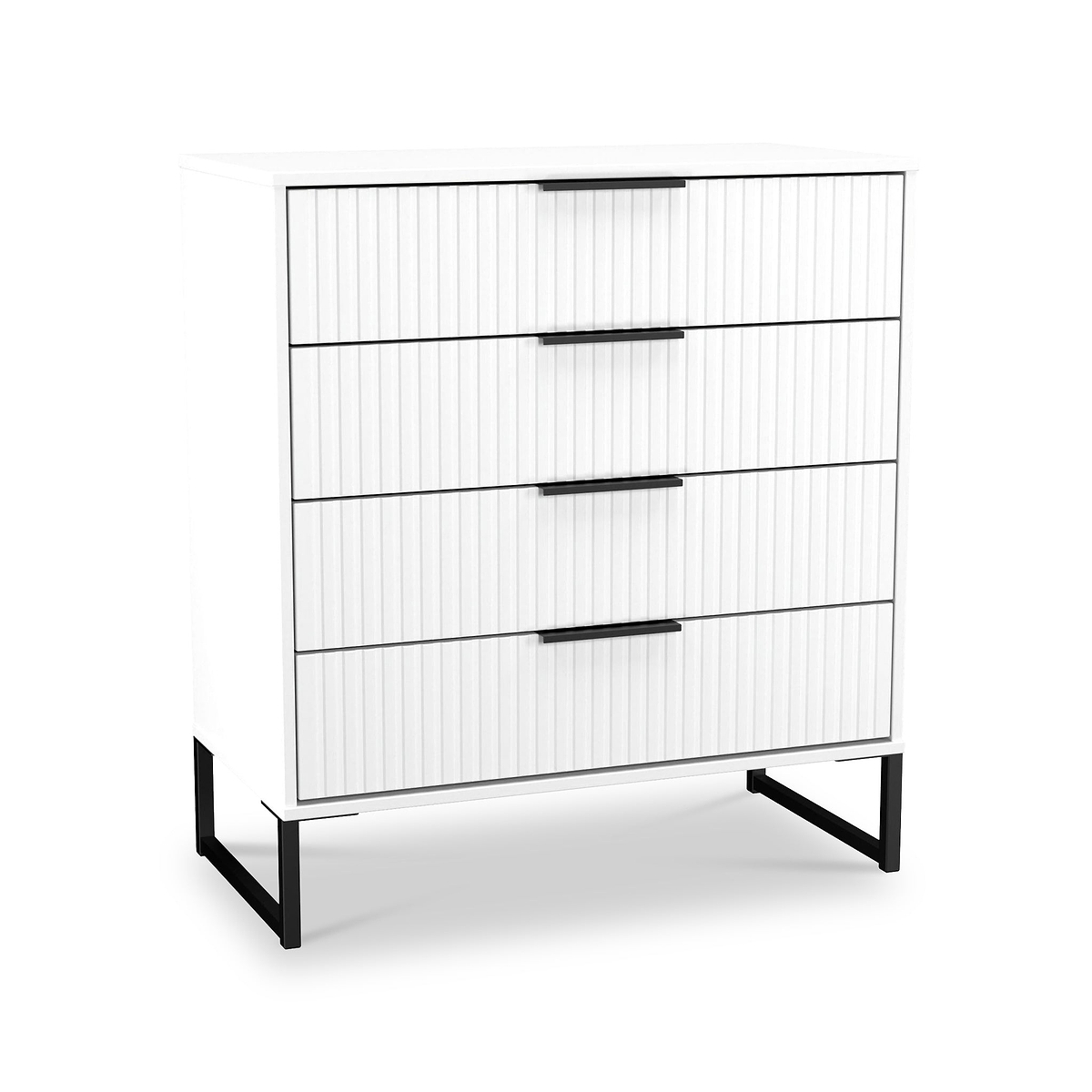 Callo Fluted 4 Drawer Chest of Drawers Matt White from Roseland Furniture