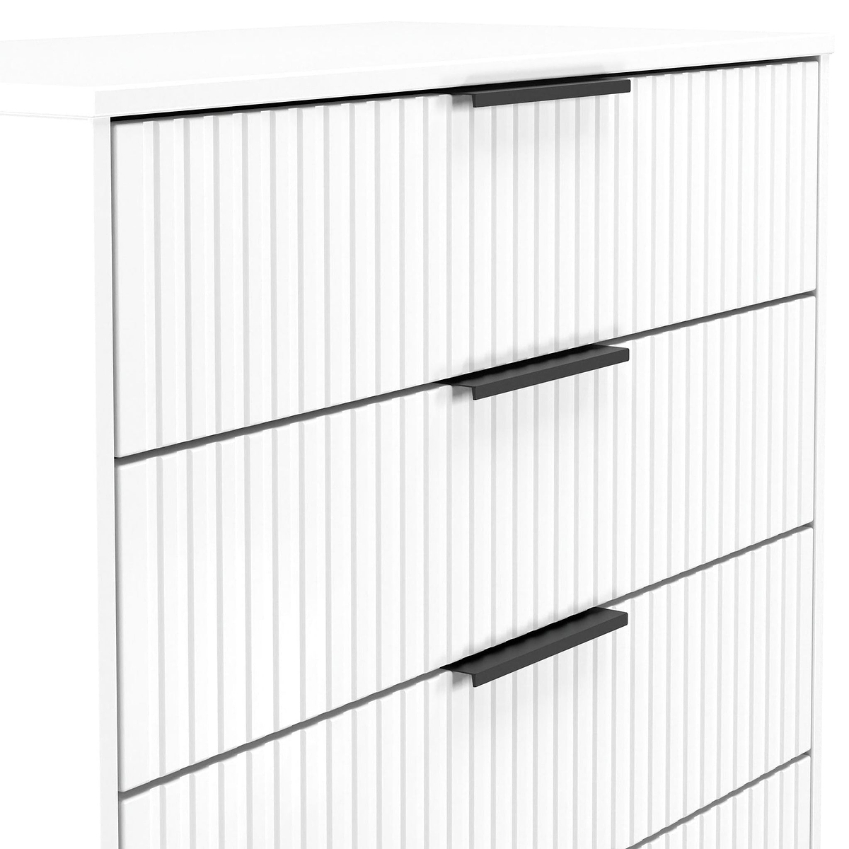 Callo Fluted 4 Drawer Chest of Drawers Matt White from Roseland Furniture