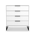 Callo Fluted 4 Drawer Chest of Drawers Matt White from Roseland Furniture