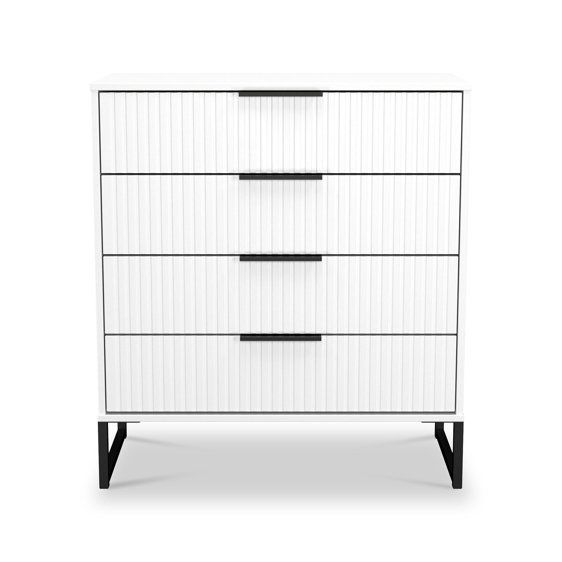 Callo Fluted 4 Drawer Chest of Drawers Matt White from Roseland Furniture