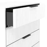 Callo Fluted 4 Drawer Chest Matt White from Roseland Furniture