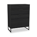 Callo Fluted 5 Drawer Chest Matt Black from Roseland Furniture