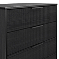 Callo Fluted 5 Drawer Chest Matt Black from Roseland Furniture
