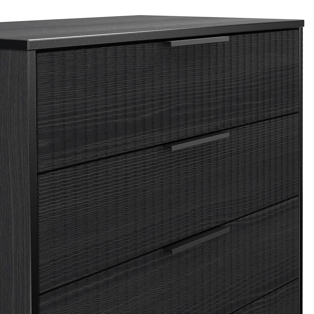 Callo Fluted 5 Drawer Chest Matt Black from Roseland Furniture