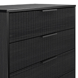 Callo Fluted 5 Drawer Chest Matt Black from Roseland Furniture