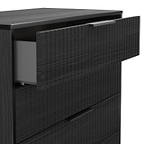 Callo Fluted 5 Drawer Chest Matt Black from Roseland Furniture