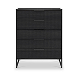 Callo Fluted 5 Drawer Chest Matt Black from Roseland Furniture
