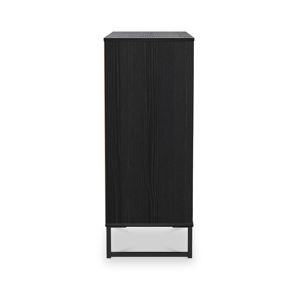 Callo Fluted 5 Drawer Chest Matt Black from Roseland Furniture