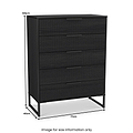 Callo Fluted 5 Drawer Chest Matt Black from Roseland Furniture