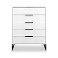 Callo Fluted 5 Drawer Chest Matt White from Roseland Furniture