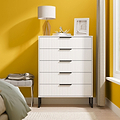 Callo Fluted 5 Drawer Chest Matt White from Roseland Furniture