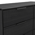 Callo Fluted 6 Drawer Wide Chest Matt Black from Roseland Furniture