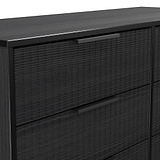 Callo Fluted 6 Drawer Wide Chest Matt Black from Roseland Furniture