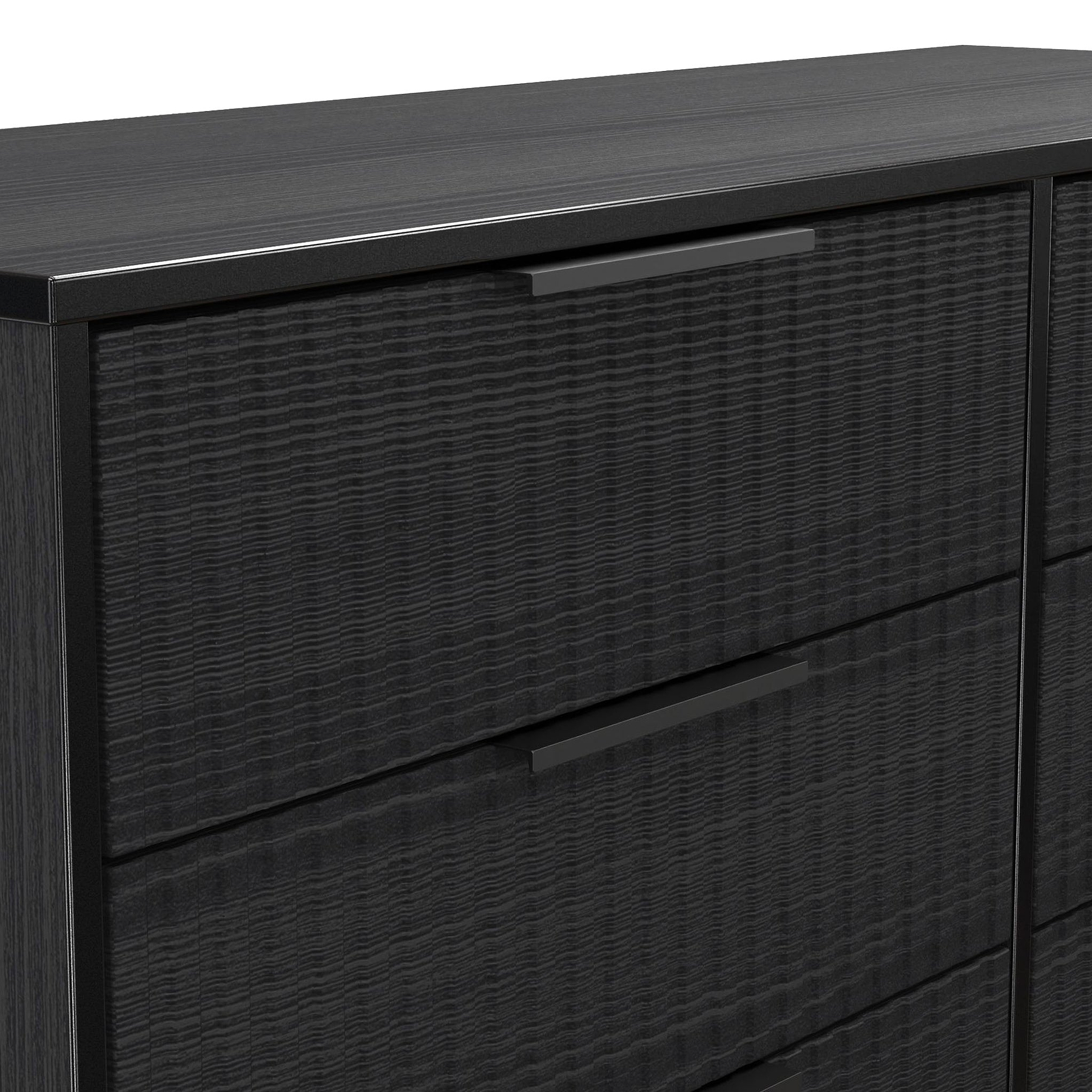 Callo Fluted 6 Drawer Wide Chest Matt Black from Roseland Furniture