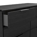 Callo Fluted 6 Drawer Wide Chest Matt Black from Roseland Furniture