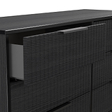 Callo Fluted 6 Drawer Wide Chest Matt Black from Roseland Furniture