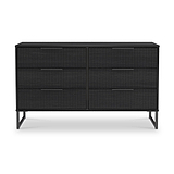 Callo Fluted 6 Drawer Wide Chest Matt Black from Roseland Furniture