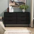 Callo Fluted 6 Drawer Wide Chest Matt Black from Roseland Furniture