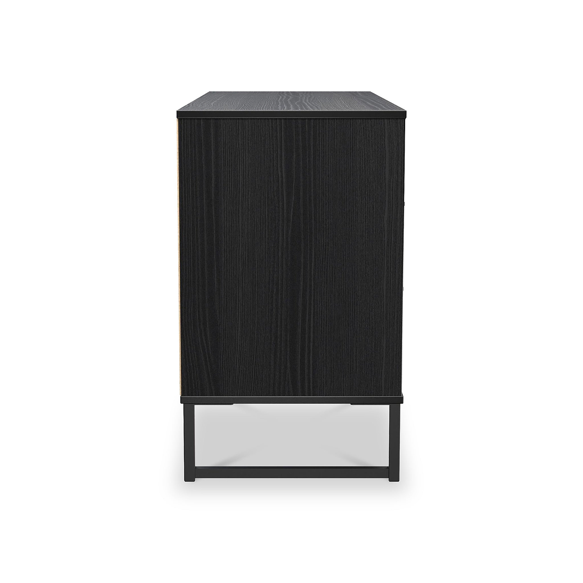 Callo Fluted 6 Drawer Wide Chest Matt Black from Roseland Furniture