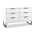 Callo Fluted 6 Drawer Wide Chest Matt White from Roseland Furniture