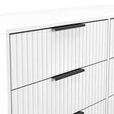 Callo Fluted 6 Drawer Wide Chest Matt White from Roseland Furniture