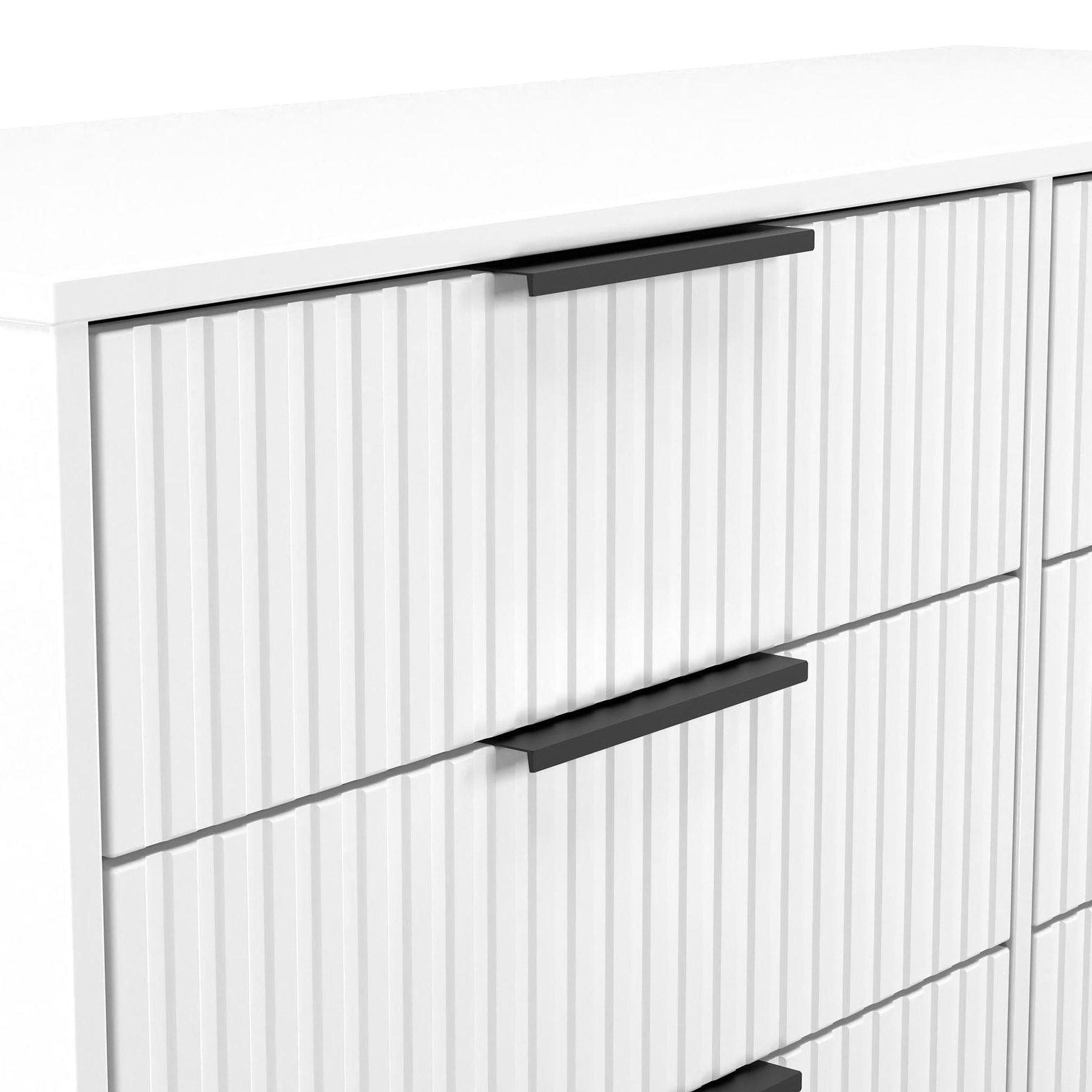 Callo Fluted 6 Drawer Wide Chest Matt White from Roseland Furniture