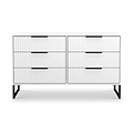 Callo Fluted 6 Drawer Wide Chest Matt White from Roseland Furniture