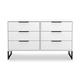 Callo Fluted 6 Drawer Wide Chest Matt White from Roseland Furniture