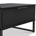Callo Fluted 1 Draw Wide Side Table Matt Black from Roseland Furniture
