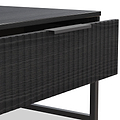 Callo Fluted 1 Draw Wide Side Table Matt Black from Roseland Furniture