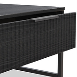 Callo Fluted 1 Draw Wide Side Table Matt Black from Roseland Furniture