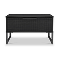 Callo Fluted 1 Draw Wide Side Table Matt Black from Roseland Furniture