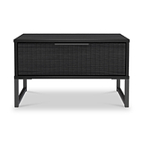 Callo Fluted 1 Draw Wide Side Table Matt Black from Roseland Furniture